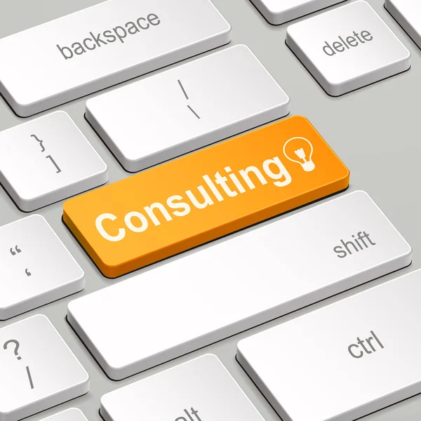 Consulting concept with computer keyboard — Stock Vector