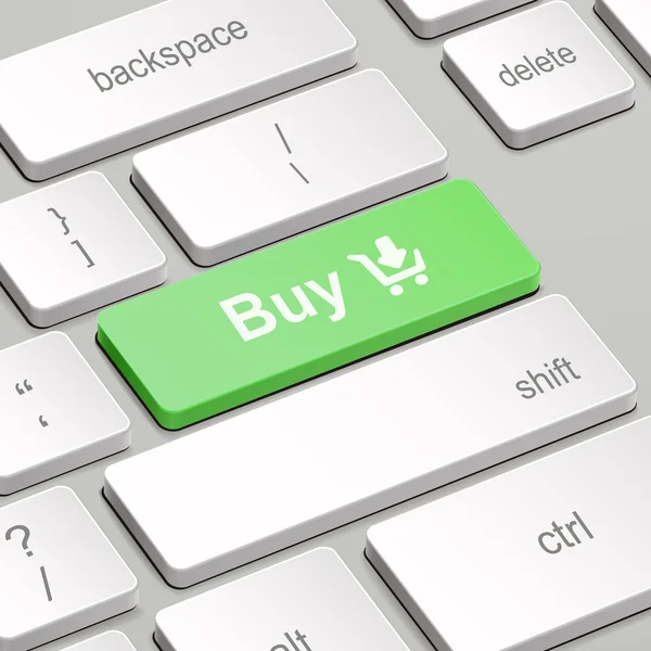 Online winkelen concept met toetsenbord van de computer — Stockvector