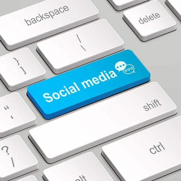 Sociala medier koncept med tangentbord — Stock vektor