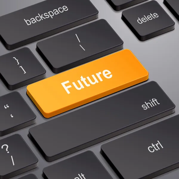 Conceito de tempo futuro com teclado de computador —  Vetores de Stock