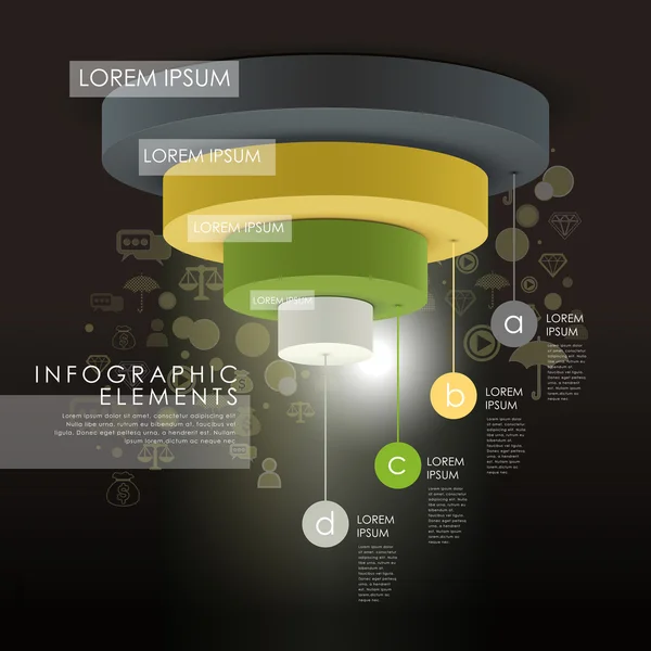 Soyut 3d pasta grafiği Infographic öğeler vektör — Stok Vektör
