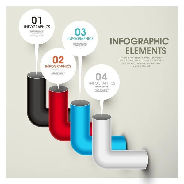 Abstract bar chart pipes infographic elements — Stock Vector