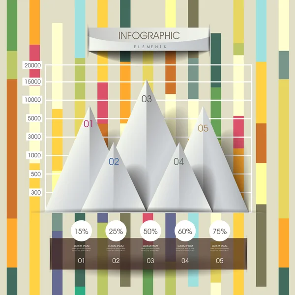 3D abstrakt linje och triangel diagram infographics — Stock vektor