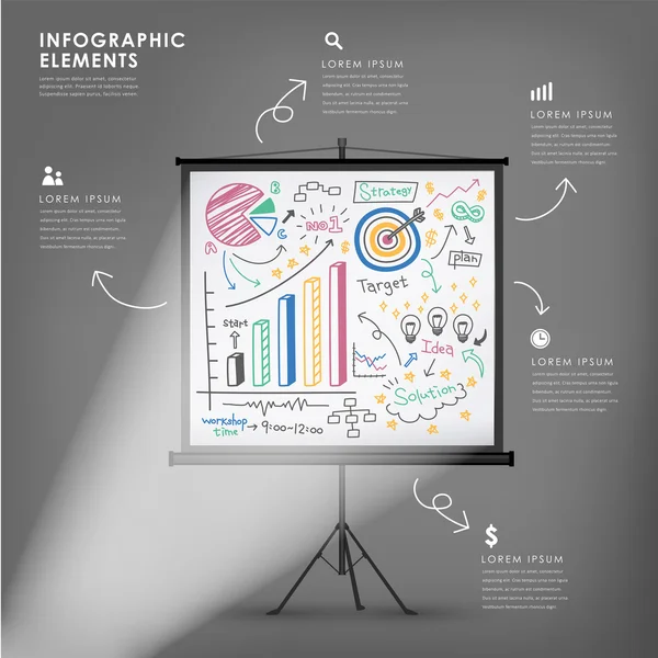 Desenho de elementos de infográficos de ilustração vetorial —  Vetores de Stock