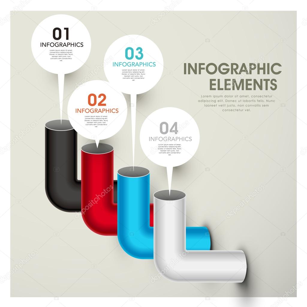 abstract bar chart pipes infographic elements