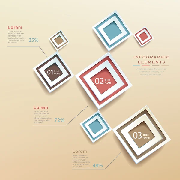 Collage rombo elementi infografici — Vettoriale Stock