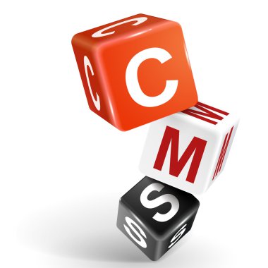 3D zar illüstrasyon kelime cms ile