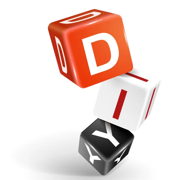3D dobbelstenen illustratie met word diy — Stockvector