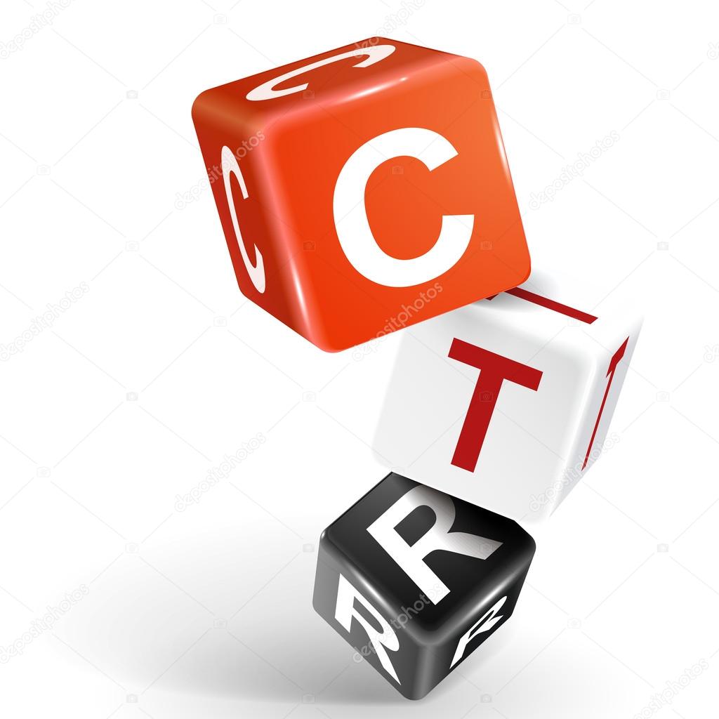 3d dice illustration with word CTR
