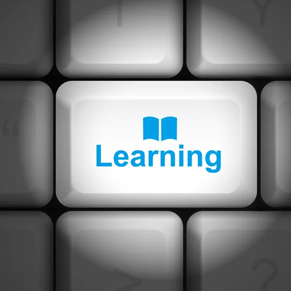 Concept d'apprentissage avec clavier d'ordinateur — Image vectorielle