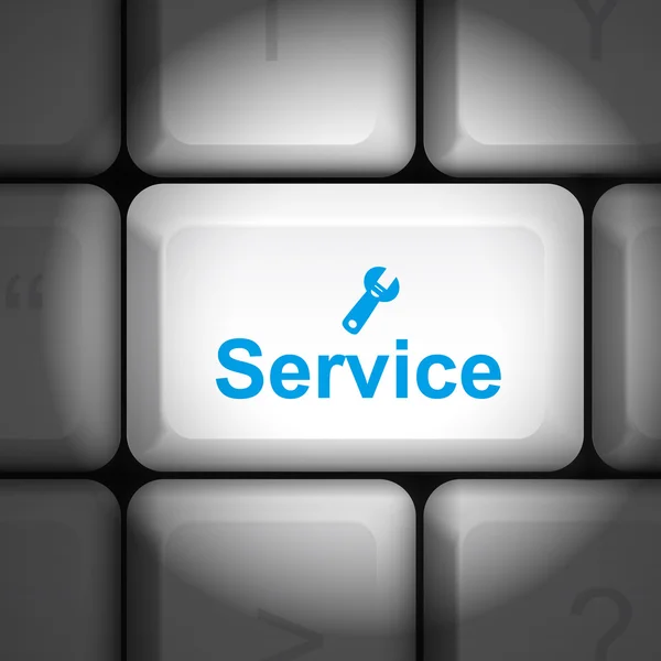 Concept de service avec clavier d'ordinateur — Image vectorielle