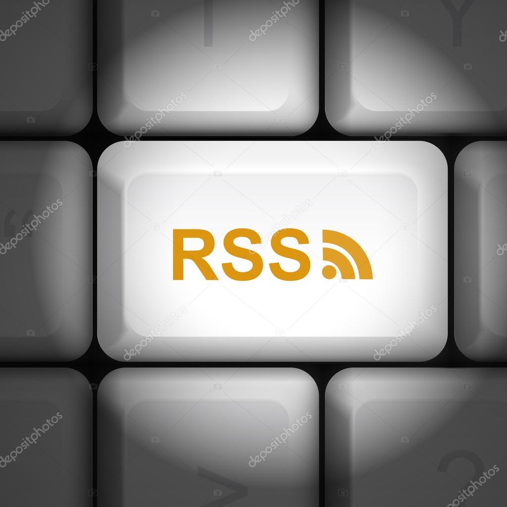 rss concept with computer keyboard