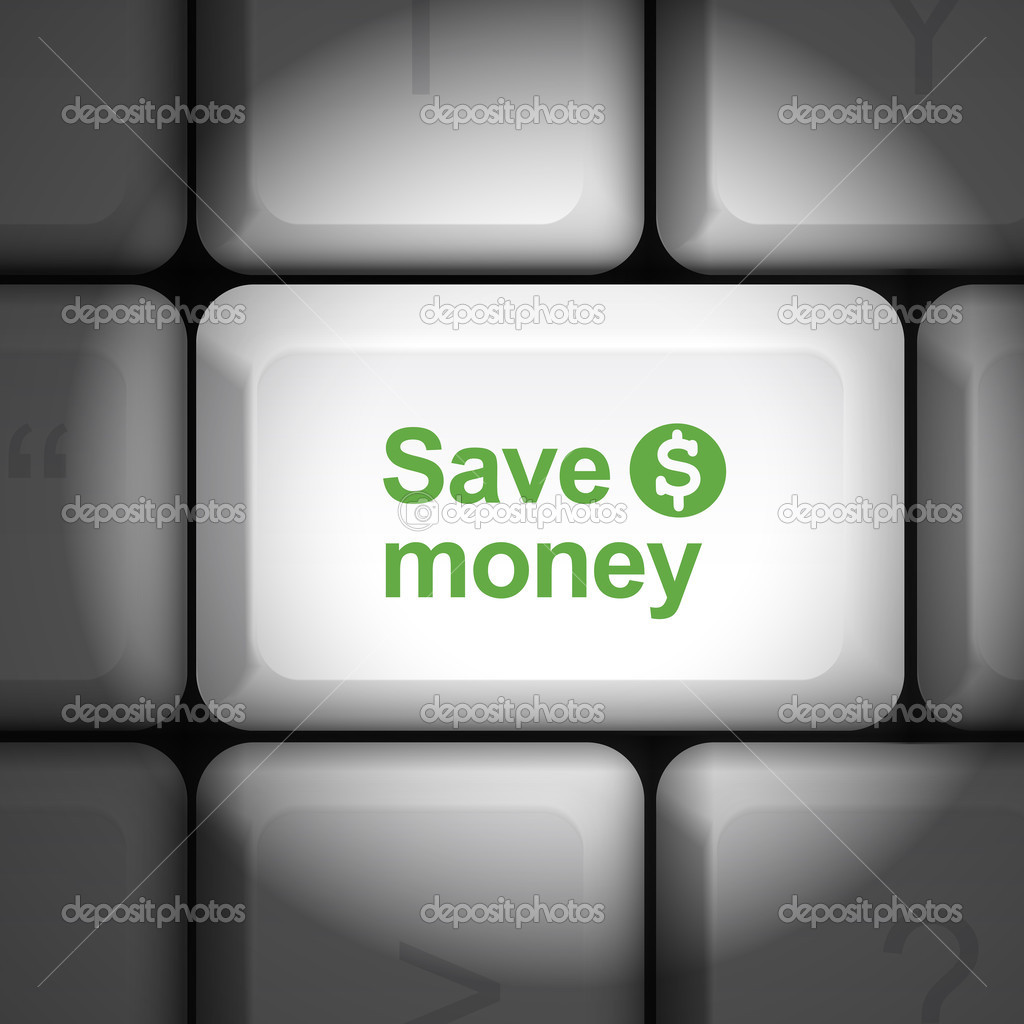 save money concept with computer keyboard