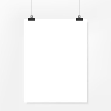 Beyaz arka plan boş poster kağıdına