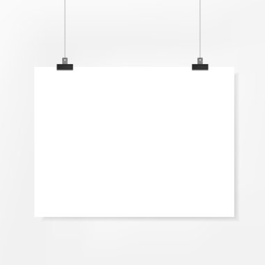 Beyaz arka plan boş poster kağıdına