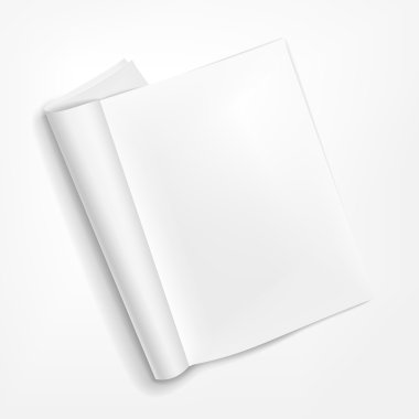 Beyaz arka planda açılan kitapçık