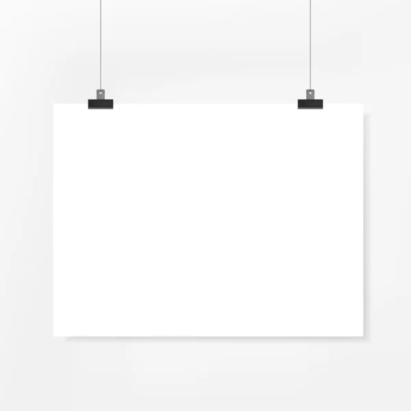 Papier affiche vierge sur fond blanc — Image vectorielle