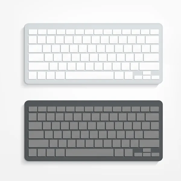 Teclado de ordenador sobre fondo blanco — Vector de stock