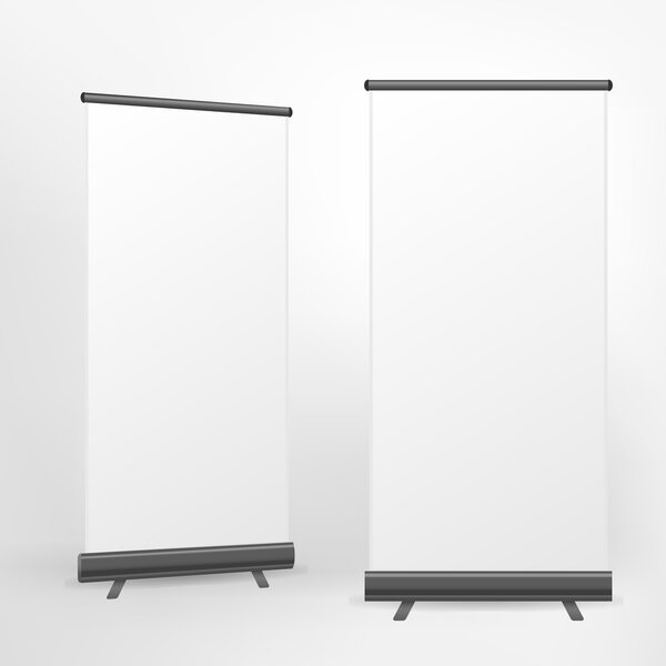 vector blank roll up banner