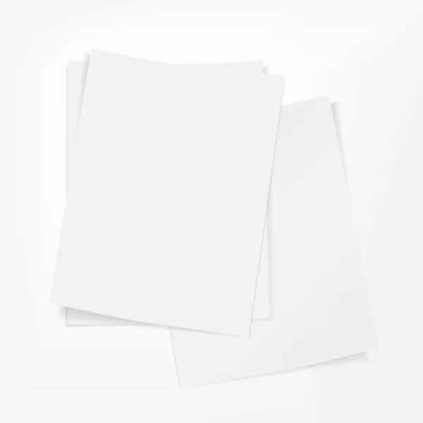 Pilha de papel sobre fundo branco — Vetor de Stock