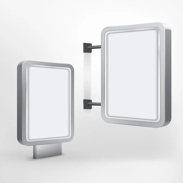 Panneau d'affichage et lightbox sur fond blanc — Image vectorielle