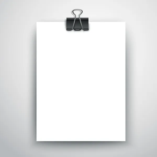 Ilustración vectorial de la tarjeta de papel blanco en blanco — Vector de stock