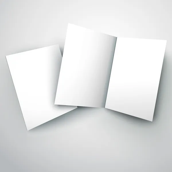 Ilustración vectorial de papel blanco plegado en blanco — Vector de stock