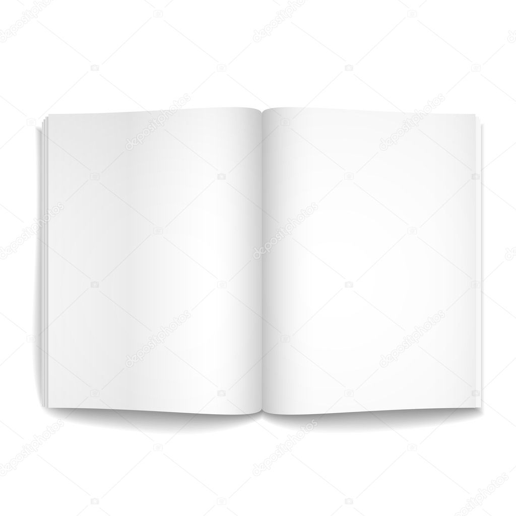 3d vector blank opened magazine template