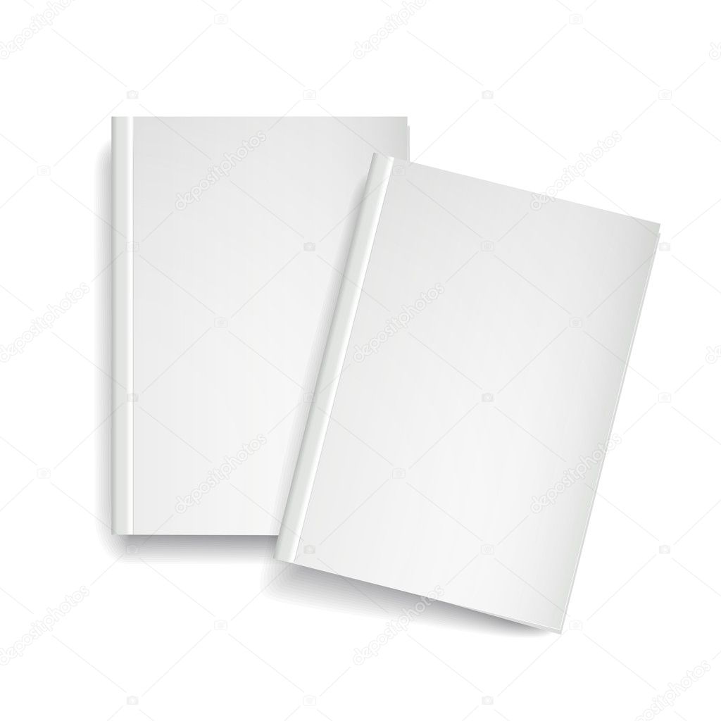3d vector blank magazine template on white background