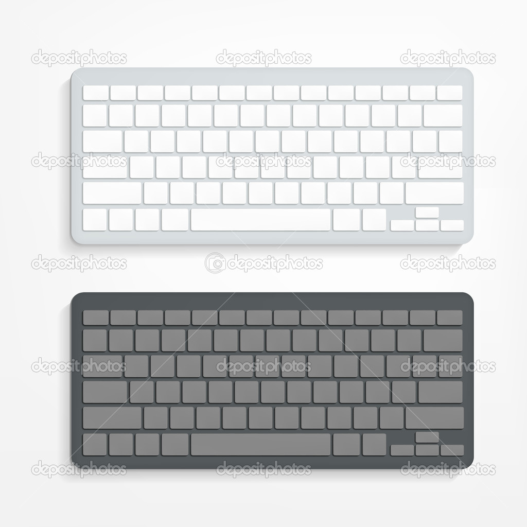 computer keyboard on white background