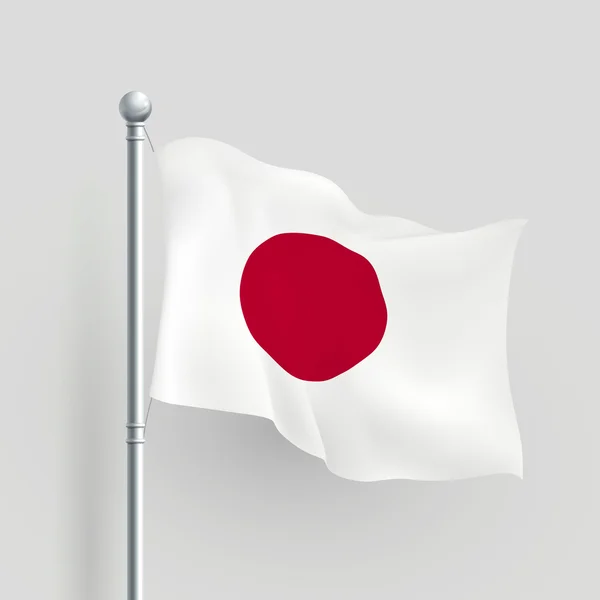 3D vektor japan flagga — Stock vektor