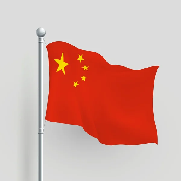 3d vector China bandera — Vector de stock