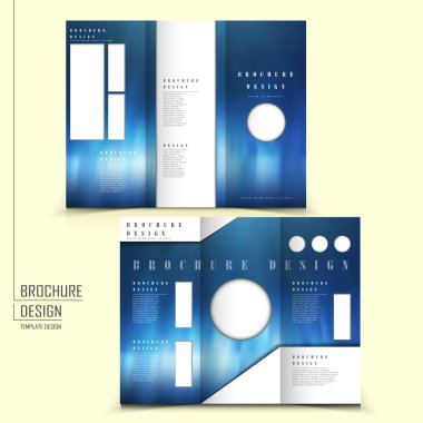 vector tri-fold futuristic style brochure layout design template clipart