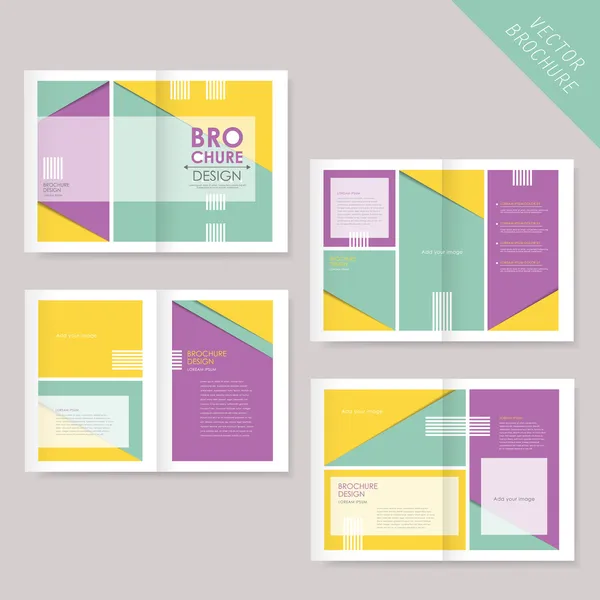 Template of brochure design with spread pages — Stock Vector