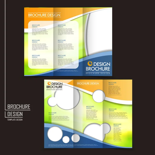 Vector tri-fold business brochure layout design template — Stock Vector