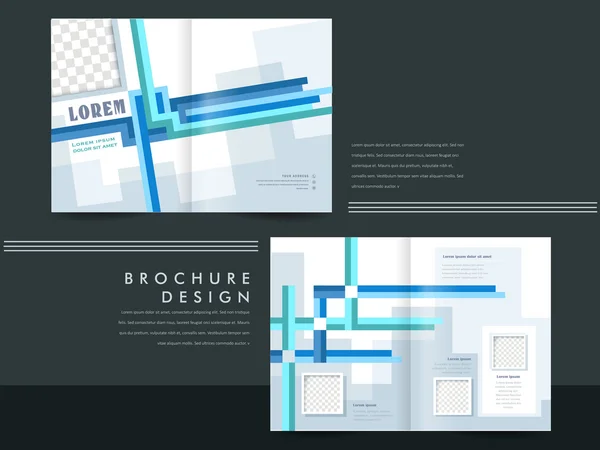 Modelo de projeto de brochura com páginas espalhadas —  Vetores de Stock