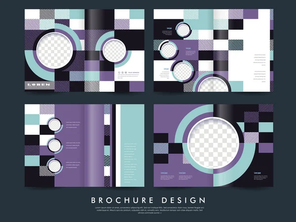 Modèle de conception de brochure avec des pages étalées — Image vectorielle