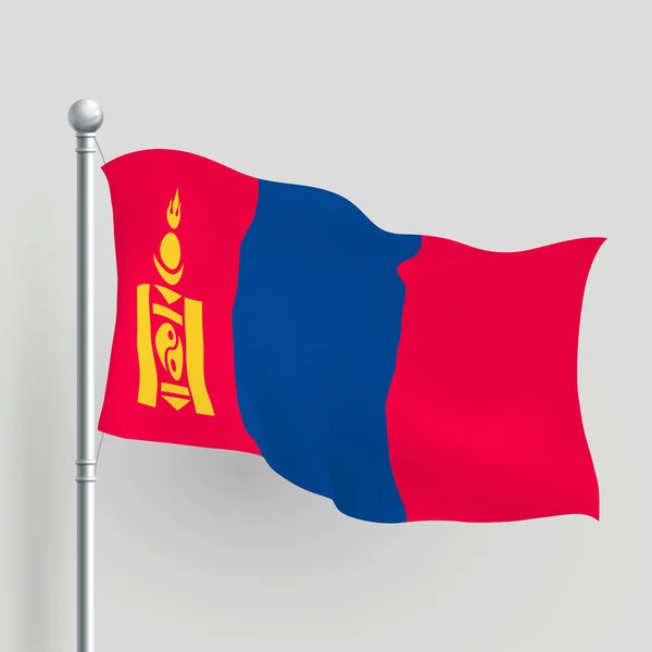 3d vetor bandeira da Mongólia — Vetor de Stock