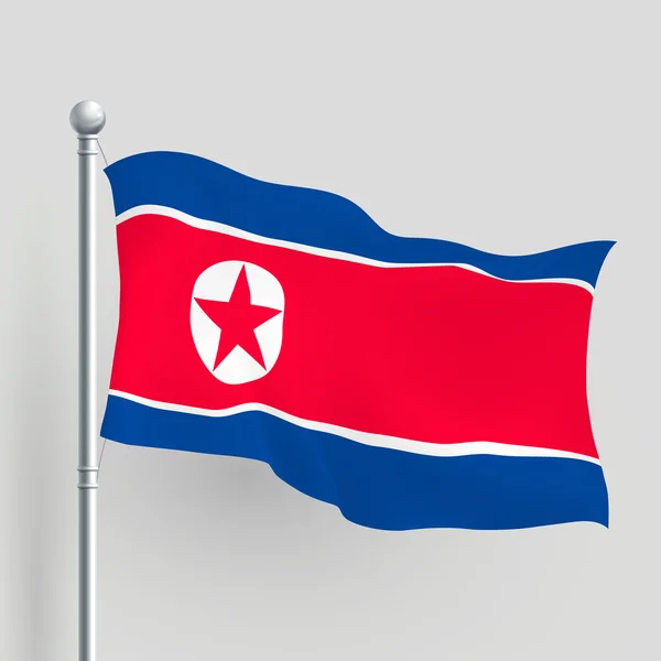3D vektor north korea flagga — Stock vektor