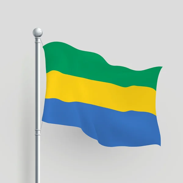 3D vektor Gabons flagga — Stock vektor