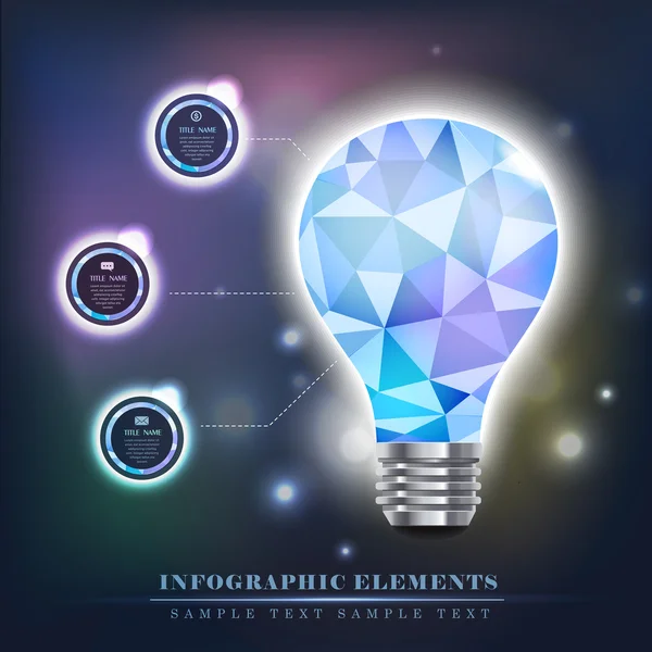 Modelo de infográficos criativos com lâmpada — Vetor de Stock