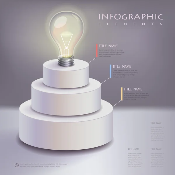 Kreative Infografik-Vorlage mit Glühbirne — Stockvektor