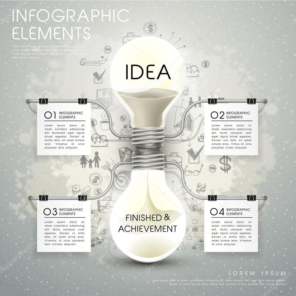 vector bulb hourglass infographic elements