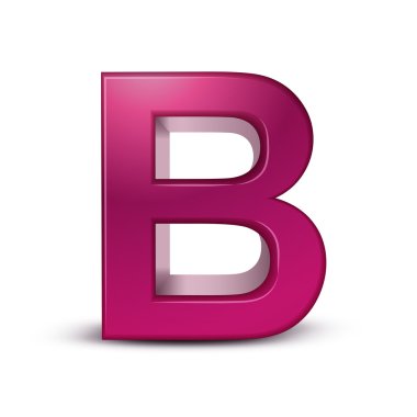 3D alfabe pembe b