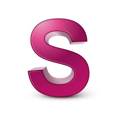 3D alfabe pembe s