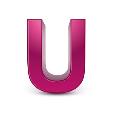3D alfabe pembe u