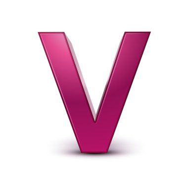 3D alfabe pembe v