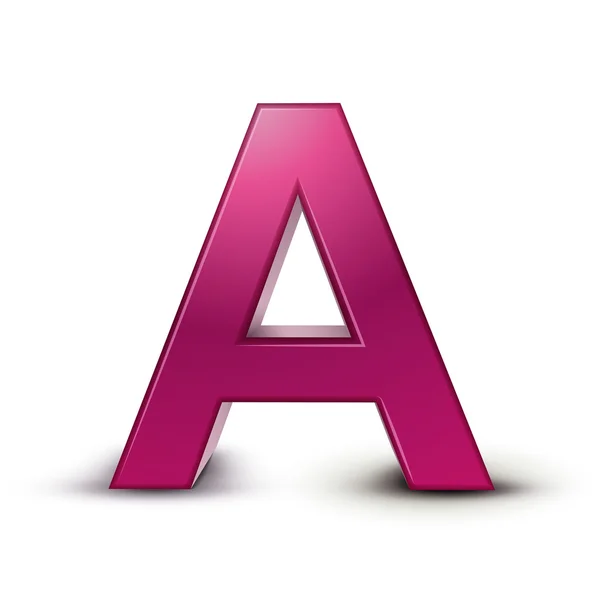 Alfabeto 3d rosa A — Vector de stock