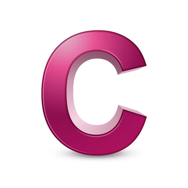 3d Alphabet rosa c — Stockvektor