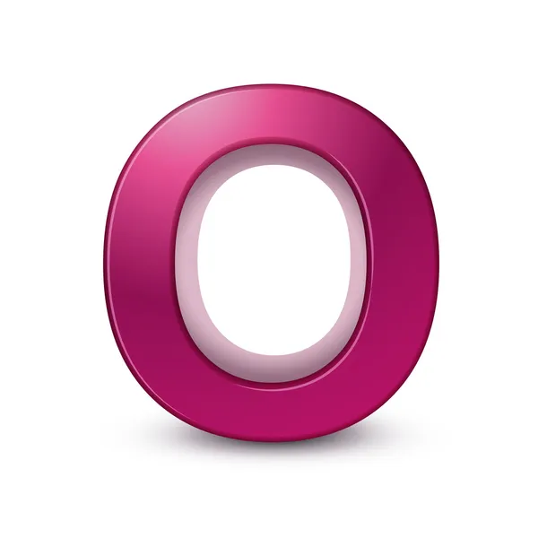 3d алфавіт рожевий O — стоковий вектор